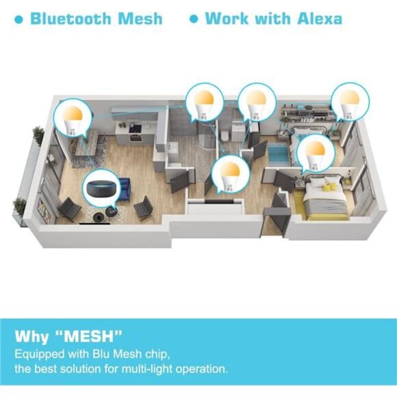 UCB Alexa Light Bulb 130W Equivalent, Smart Light Bulbs Warm White to Daylight - Picture 4 of 8